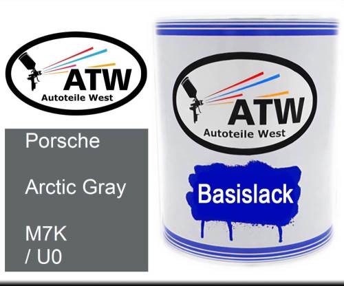 Porsche, Arctic Gray, M7K / U0: 1L Lackdose, von ATW Autoteile West.